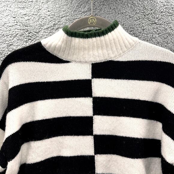 William Rast Women's Medium Boxy Crop Sweater Color Block‎ Sweater Green Accents - Picture 9 of 9